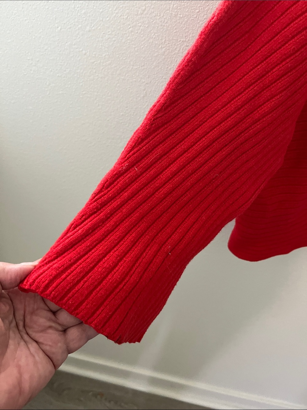 Moth Red Ribbed Cowl Neck Sweater - Picture 3 of 4